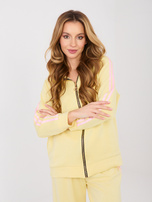 Light yellow oversized hoodie with a zipper RUE PARIS.