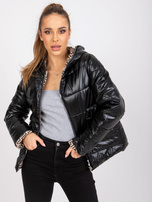 Black reversible jacket with hood Arta