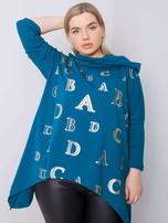 Morska bluza plus size z kapturem Aina