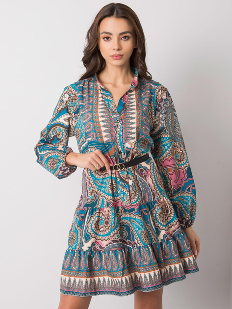 Morska sukienka z nadrukiem Milah