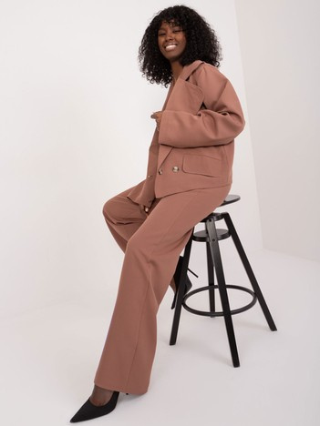 Hurt Brązowa elegancka marynarka od garnituru