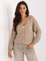 Beżowy sweter z domieszką wełny RUE PARIS