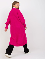 Hurt Fuksjowy długi kardigan z kieszeniami OCH BELLA 