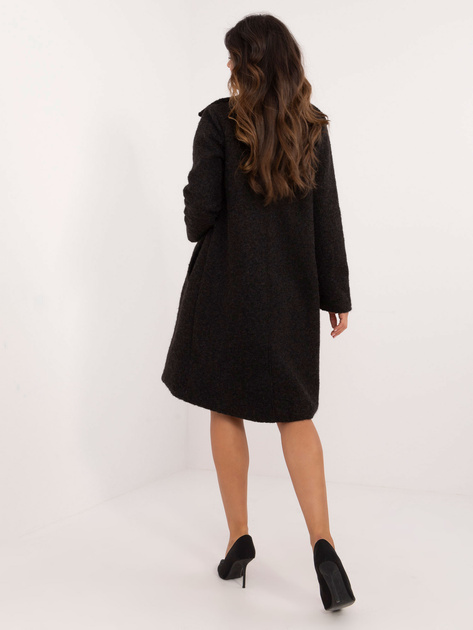 Hurtownia online Czarny dwurzędowy płaszcz zimowy