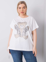 Biała bluzka plus size z aplikacją Marlene