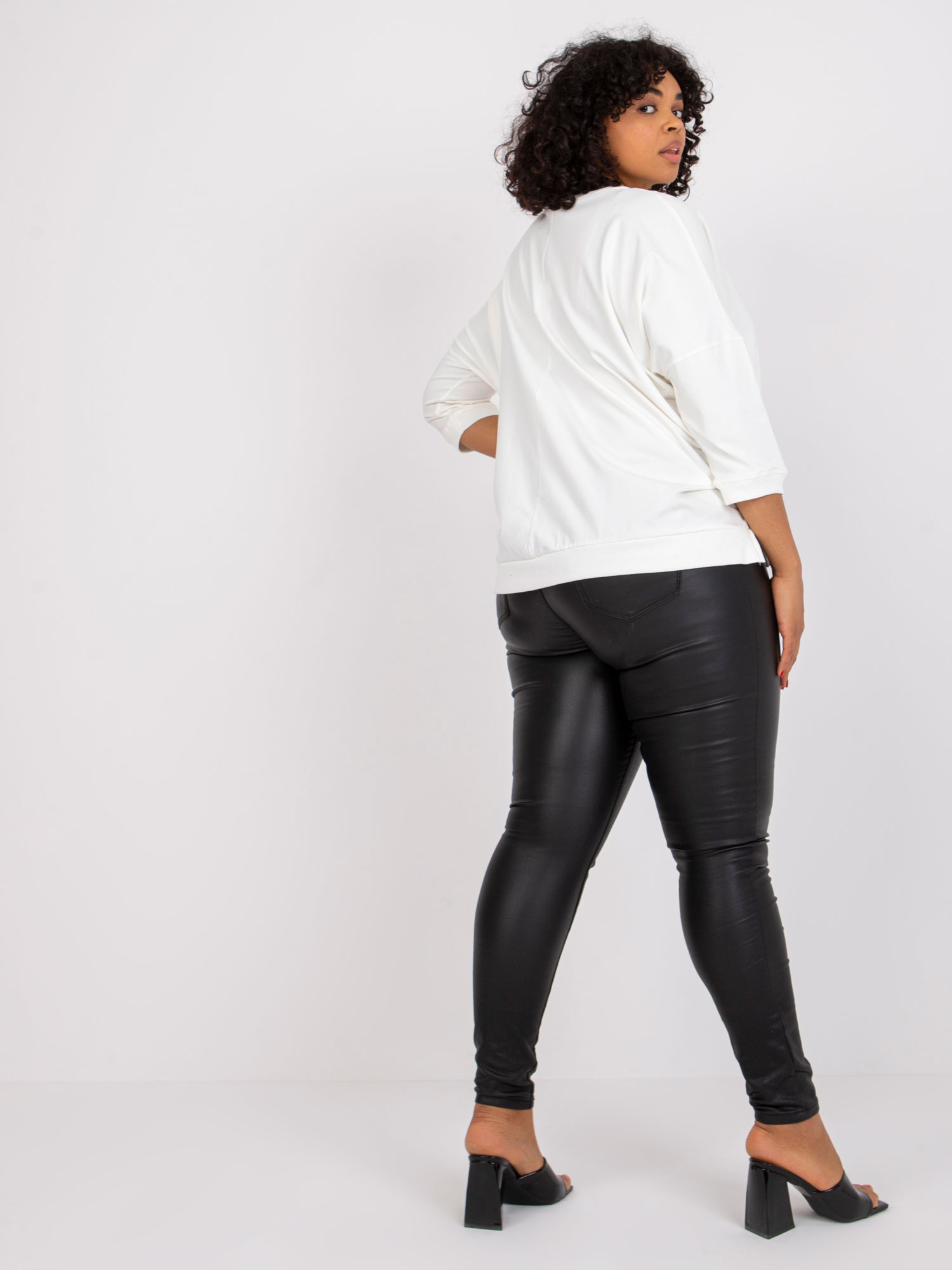 Ecru Bluse Plus Size Baumwolle Cordelia.