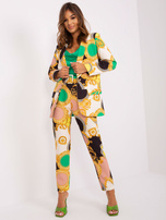 Hurt Czarno-beżowa damska marynarka z printem 