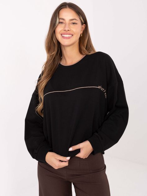 Czarna damska bluza oversize bez kaptura