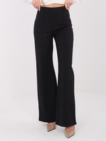 Czarne spodnie z szeroką nogawką RUE PARIS 