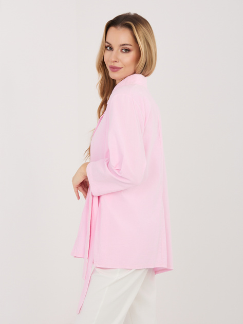 Jasnoróżowa rozpinana koszula z sztruksu RUE PARIS