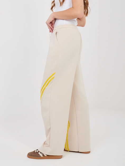 Beżowe dresowe spodnie z kontrastowymi lampasami RUE PARIS