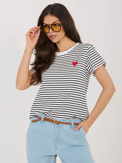 Biało-czarny damski t-shirt w paski
