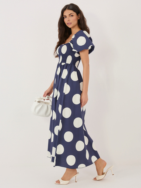 Granatowa rozkloszowana sukienka hiszpanka