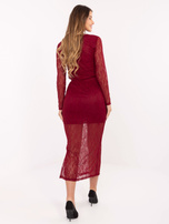 Bordowa koronkowa spódnica z podszewką RUE PARIS