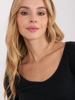 Czarny longsleeve basic w prążki