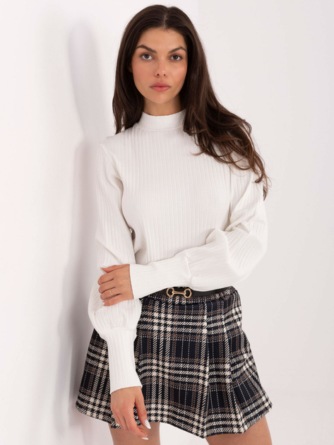 Ecru bluzka basic z półgolfem RUE PARIS