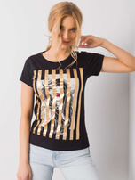 Czarny t-shirt Valentina