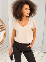 Jasnokawowy t-shirt Emory