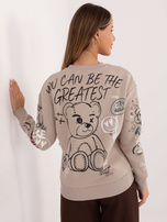 Beżowa dresowa bluza bez kaptura SUBLEVEL