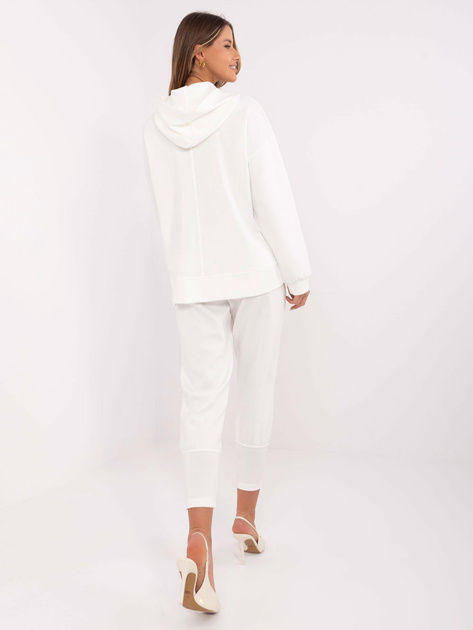 Hurt Ecru damska bluza z kapturem i złotymi broszkami