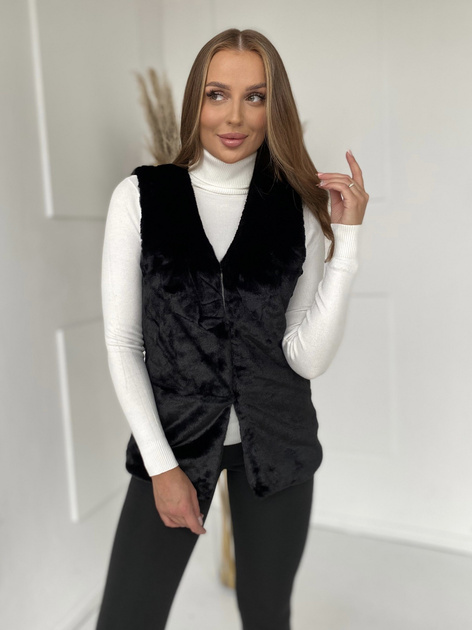 Czarna kamizelka futrzana damska Loxxley