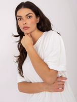 Ecru bluzka basic z krótkim rękawem