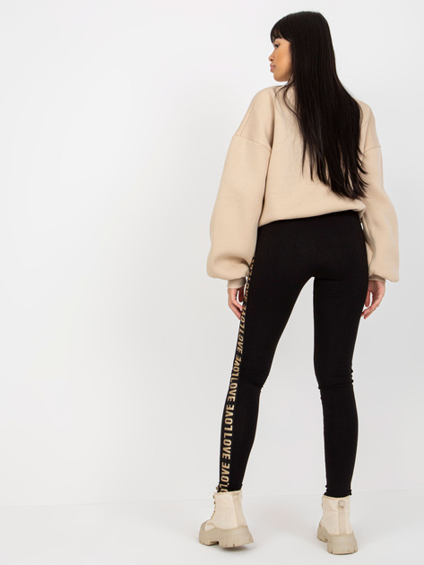 Hurt Czarne legginsy casualowe z napisami po bokach