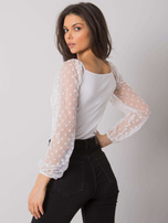 Biała bluzka z ozdobnymi rękawami Charm RUE PARIS