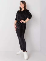 Juodas veliūro komplektas plus size Jeanne.