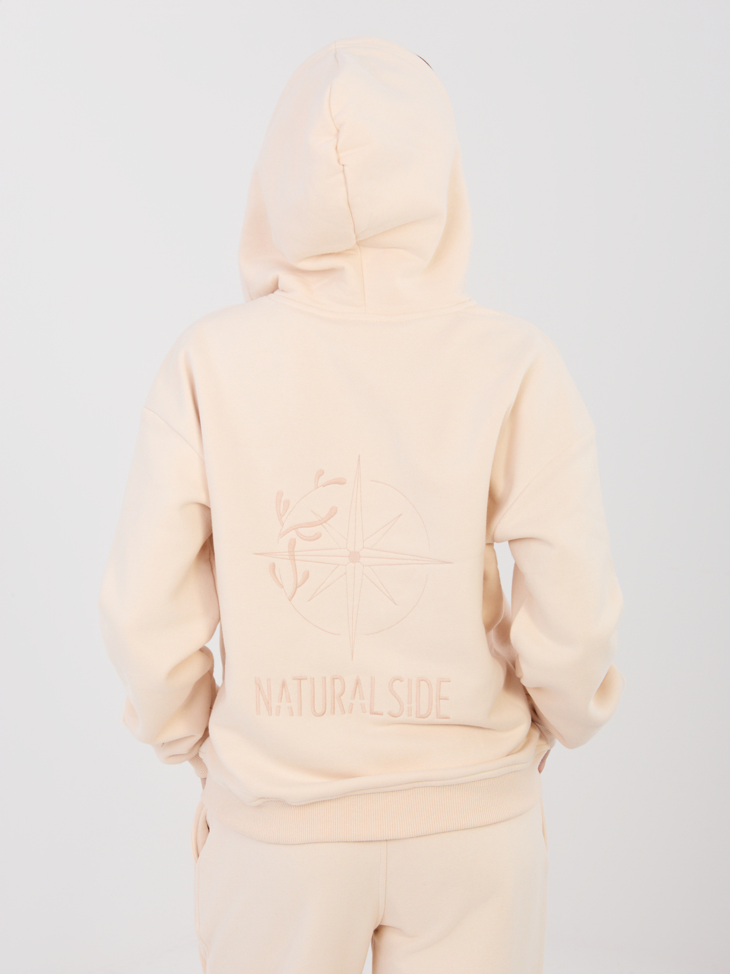 Jasnobeżowa rozpinana bluza z kieszeniami NATURAL SIDE 