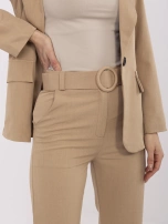 Hurt Camelowe damskie spodnie flare od garnituru