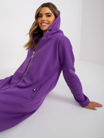 Fioletowa dresowa bluza basic z suwakiem Tina RUE PARIS