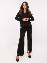 Czarny komplet z kontrastowym wykończeniem