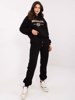 Hurt Czarny ocieplany komplet z bluzą kangurką 