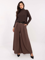 Brązowe eleganckie spodnie palazzo