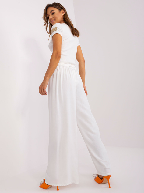 Hurt Ecru szerokie spodnie z materiału OCH BELLA