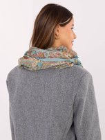 Miętowa damska chusta we wzory 