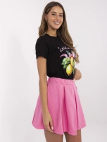 Czarny bawełniany t-shirt  damski z nadrukiem