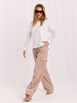 Weiße Bluse mit Spitzenärmeln Shantelle RUE PARIS.