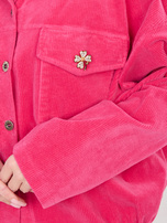 Fuksjowa sztruksowa kurtka z broszkami RUE PARIS 