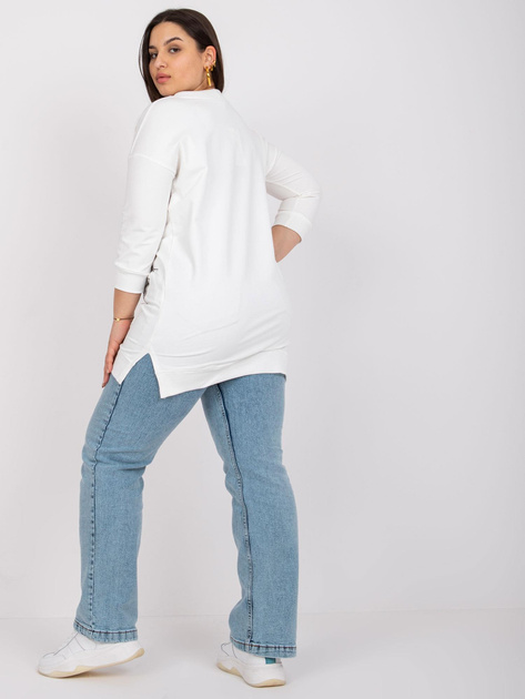 Ecru dresowa tunika plus size bawełniana Sylviane