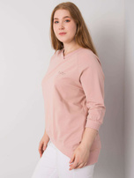 Brudnoróżowa bluza plus size z bawełny Naenia