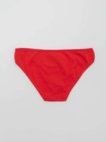 Rote Damenunterhosen aus Baumwolle.