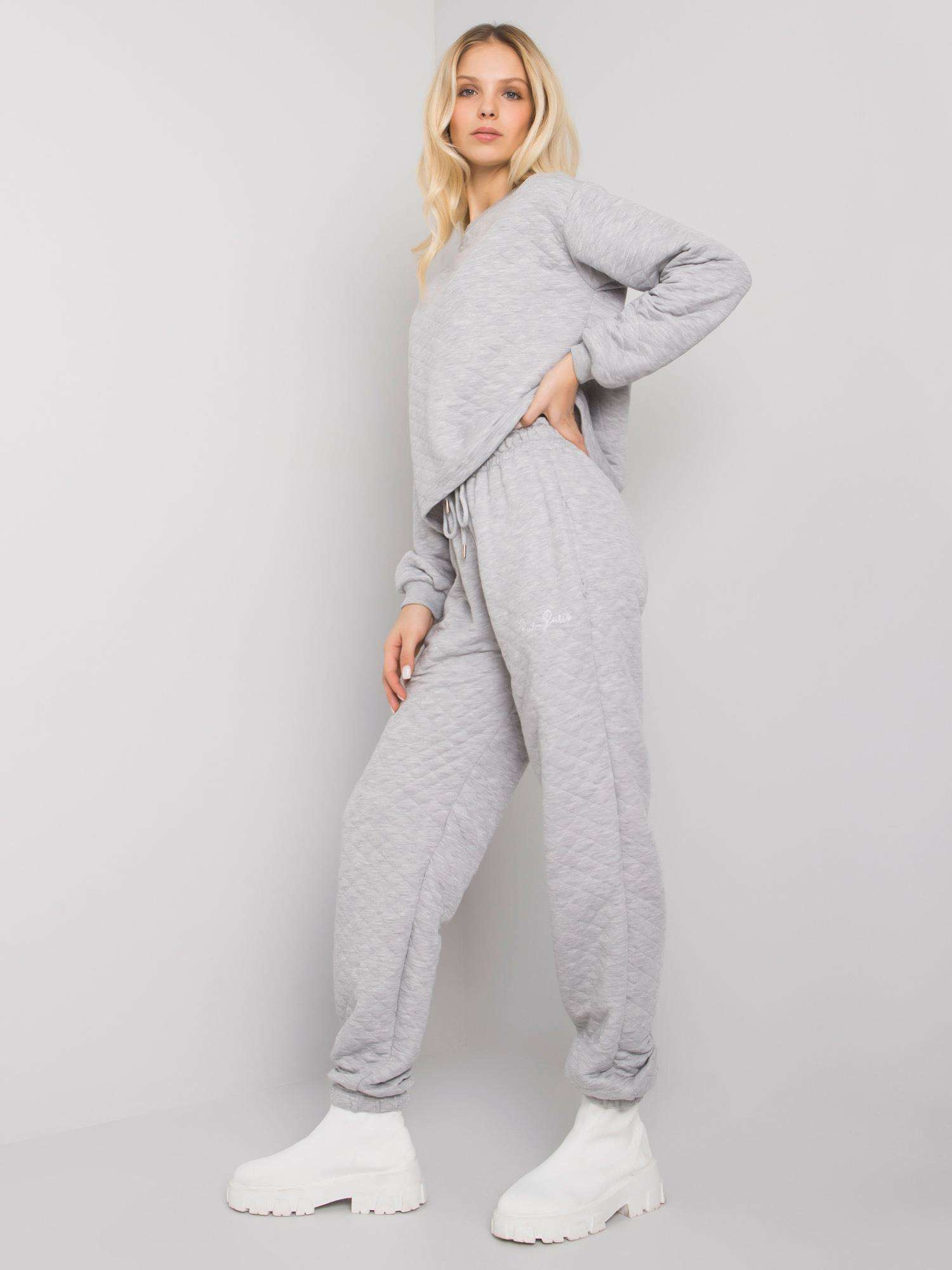Graue Melange Jogginghose mit Steppung Naomi RUE PARIS.