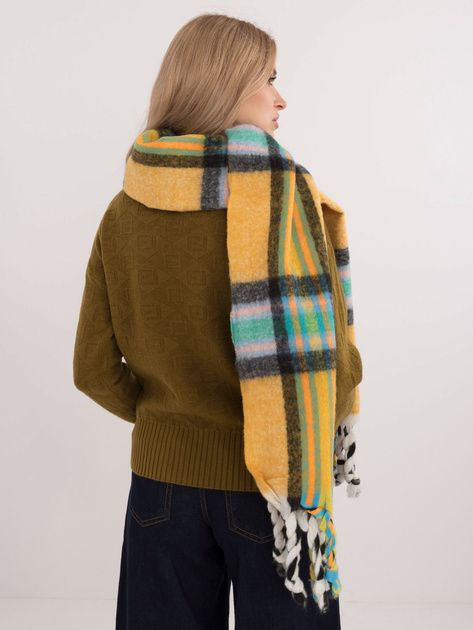 Hurtownia online Ciemnożółty damski szal z frędzlami