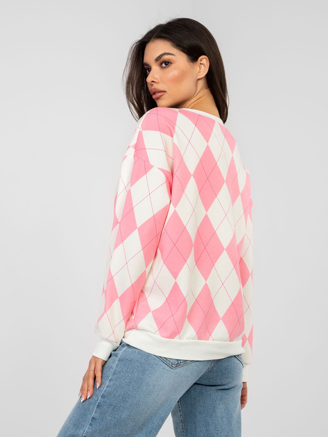 Różowa bluza oversize w geometryczne wzory