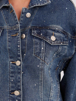 Dark blue denim jacket with decorative studs.