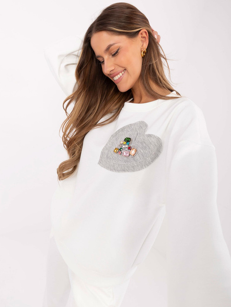 Hurtownia Ecru damska bluza bez kaptura z wiskozą