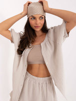 Jasnobeżowy muślinowy komplet na lato OCH BELLA 