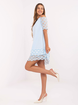 Light Blue Off Shoulder Cocktail Dress 36